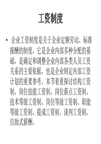 人力资源管理 工资制度