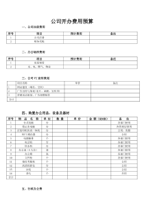 06-公司开办支出费用预算(范例)
