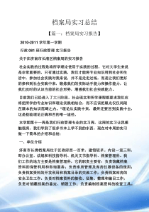 工作总结之档案局实习总结