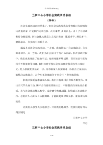 中心小学社会实践活动总结