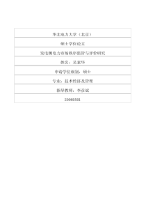 发电侧电力市场秩序监管与评价研究