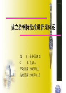 某钢铁公司建立涟钢持续改进管理体系