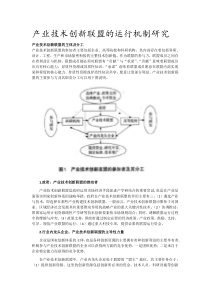 产业技术创新联盟的运行机制研究