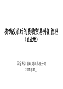 核销改革后的货物贸易外汇管理(企业版)