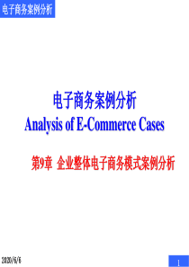 电子商务案例分析 Analysis of E-Commerce Cases 第9章  企业整体电子商