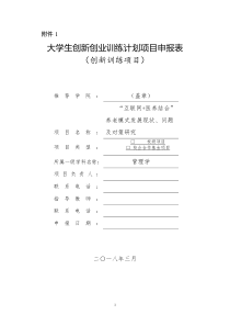 国家级大创项目申报表