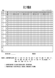 2015年6月份员工考勤表