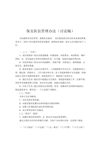 保安队伍管理办法