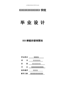 蜂蜜营销方案毕业设计