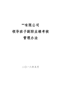 公司领导班子副职业绩考核管理办法.综述