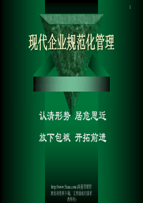 现代企业规范化管理经典教程