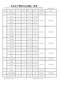 安全生产费用计量表格样式附表三