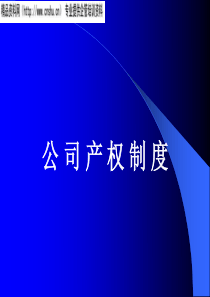公司的产权制度（PPT20页）