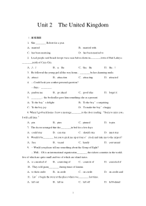 单元规范训练BOOK5Unit2TheUnitedKingdom新人教版必修5