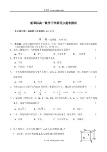 新课标高一数学下学期同步期末测试