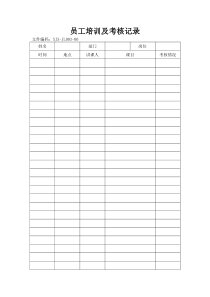 员工培训及考核记录
