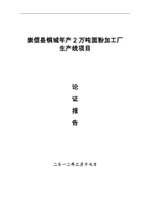 面粉厂可行性研究报告