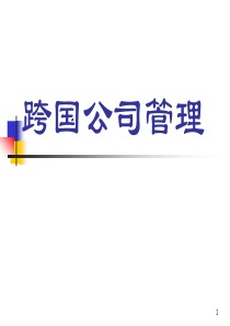 跨国公司管理4