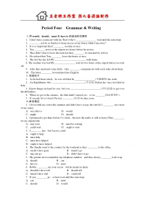 高中英语人教版必修三课时作业Unit1PeriodFour