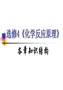 高三化学课件选修4化学反应原理各章知识结构高三化学课件