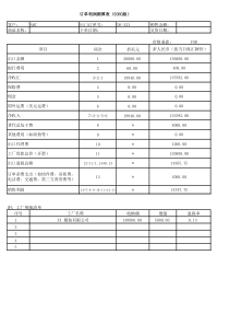 soho订单利润测算表