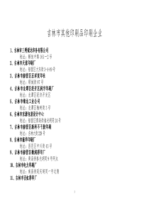 吉林市排版、制片印刷企业明细表