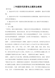 二年级防汛防雷电主题班会教案