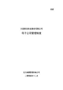 北大纵横大连铁龙-报告4-母子公司管理制度