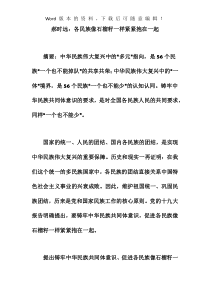 2019年郝时远：各民族像石榴籽一样紧紧抱在一起
