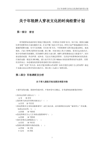 胖人服饰创业计划书