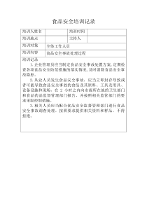 食品安全培训记录3