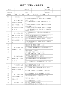 新员工试岗期考核表