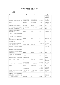大学计算机基础复习题及答案3(老师给的题)