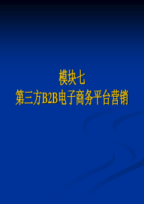 模块七第三方B2B电子商务平台营销