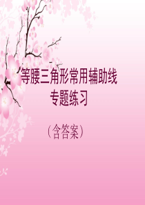 2.等腰三角形常用辅助线专题练习(含答案)