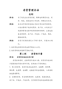 存货管理办法