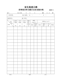 沥青混合料马歇尔击实试验台帐试统表