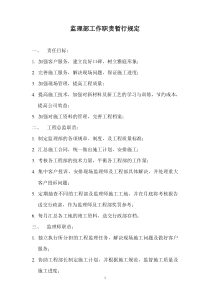 监理部工作职责暂行规定监理职责