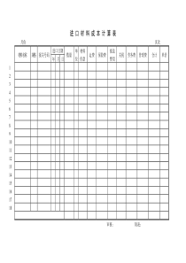 进口材料成本计算表word模板