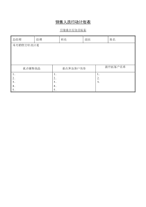 销售人员行动计划表word模板