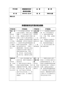肿瘤患者常见护理诊断及措施