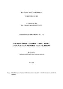 Liberalization and Structural Change Evidence from