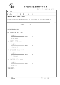 五子衍宗口服液批生产记录(100盒)