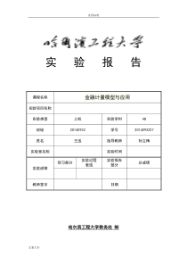 金融计量学实验报告材料