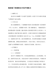 胸腔镜下肺癌根治术的护理配合-2019年文档