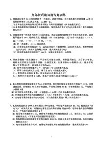 中考数学利润问题专题训练(一)