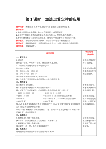运算定律第2课时加法运算定律的应用人教版数学四年级下册电子教案