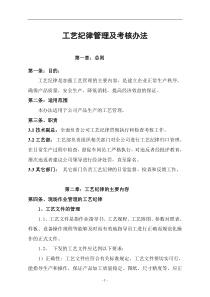 工艺纪律管理及考核办法(zhongke)