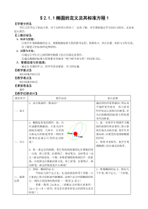 人教A版选修11教案211椭圆定义及其标准方程1含答案