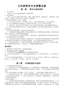 九年级思想品德(政治)复习资料(背多分)